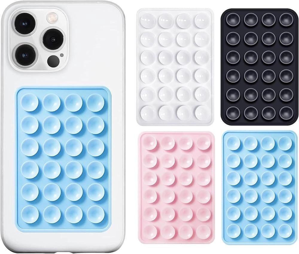 Suction Phone Case - Anti-Slip Silicone Back Cover Multipurpose Hands-Free Sticky Pads for Phone Case Mount for Selfies Videos Mirror Shower