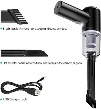 Dust Collection/Lighting 2 In 1 HEPA Filter Car Vacuum Cleaner 120W High-Power Handheld Wireless Vacuum Cleaner Home Car Dual-Use Portable Usb Rechargeable Set Of 1 Black