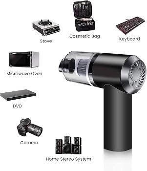 Dust Collection/Lighting 2 In 1 HEPA Filter Car Vacuum Cleaner 120W High-Power Handheld Wireless Vacuum Cleaner Home Car Dual-Use Portable Usb Rechargeable Set Of 1 Black 6
