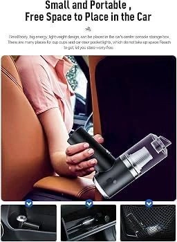 Dust Collection/Lighting 2 In 1 HEPA Filter Car Vacuum Cleaner 120W High-Power Handheld Wireless Vacuum Cleaner Home Car Dual-Use Portable Usb Rechargeable Set Of 1 Black 7