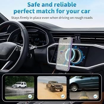 Upgraded 360° Adjustable Ultra Vacuum Magnetic Car Phone Holder Hands Free Magnetic Suction Cup Mount for Gym Makeup Shower Mirror Gaming Room Compatible (Non-Extended) 6
