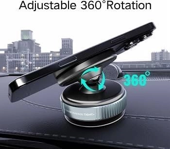 Upgraded 360° Adjustable Ultra Vacuum Magnetic Car Phone Holder Hands Free Magnetic Suction Cup Mount for Gym Makeup Shower Mirror Gaming Room Compatible (Non-Extended) 7