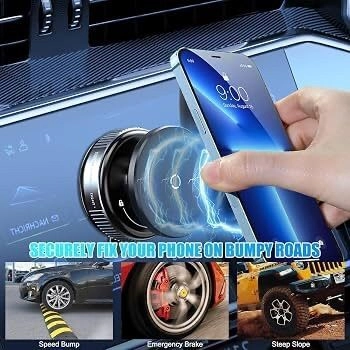 Upgraded 360° Adjustable Ultra Vacuum Magnetic Car Phone Holder Hands Free Magnetic Suction Cup Mount for Gym Makeup Shower Mirror Gaming Room Compatible (Non-Extended) 8
