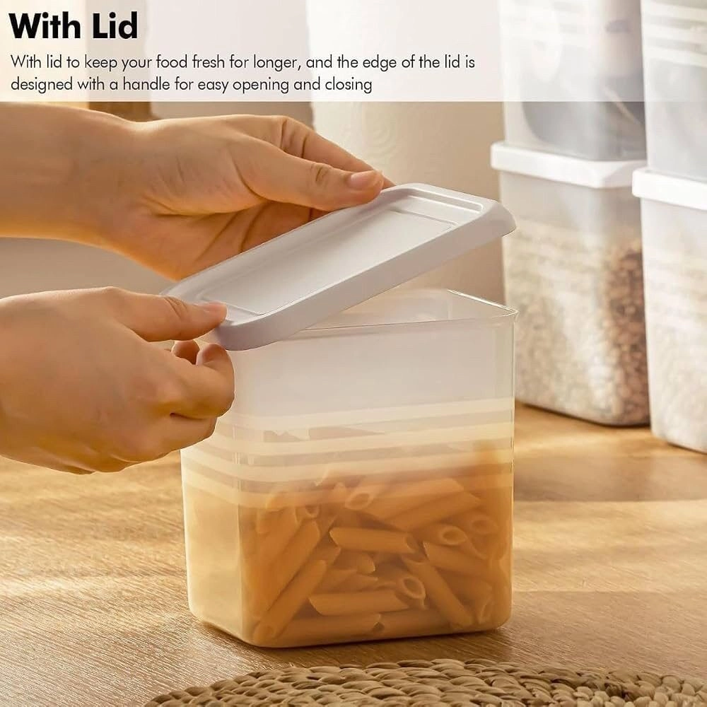 Fridge Storage Containers with Lid Pack of 6, 1200ml Food Storage Boxes, BPA Free Refrigerator Organizer, Freezer Safe Kitchen Storage Containers for Fruits, Vegetables, Snacks 4
