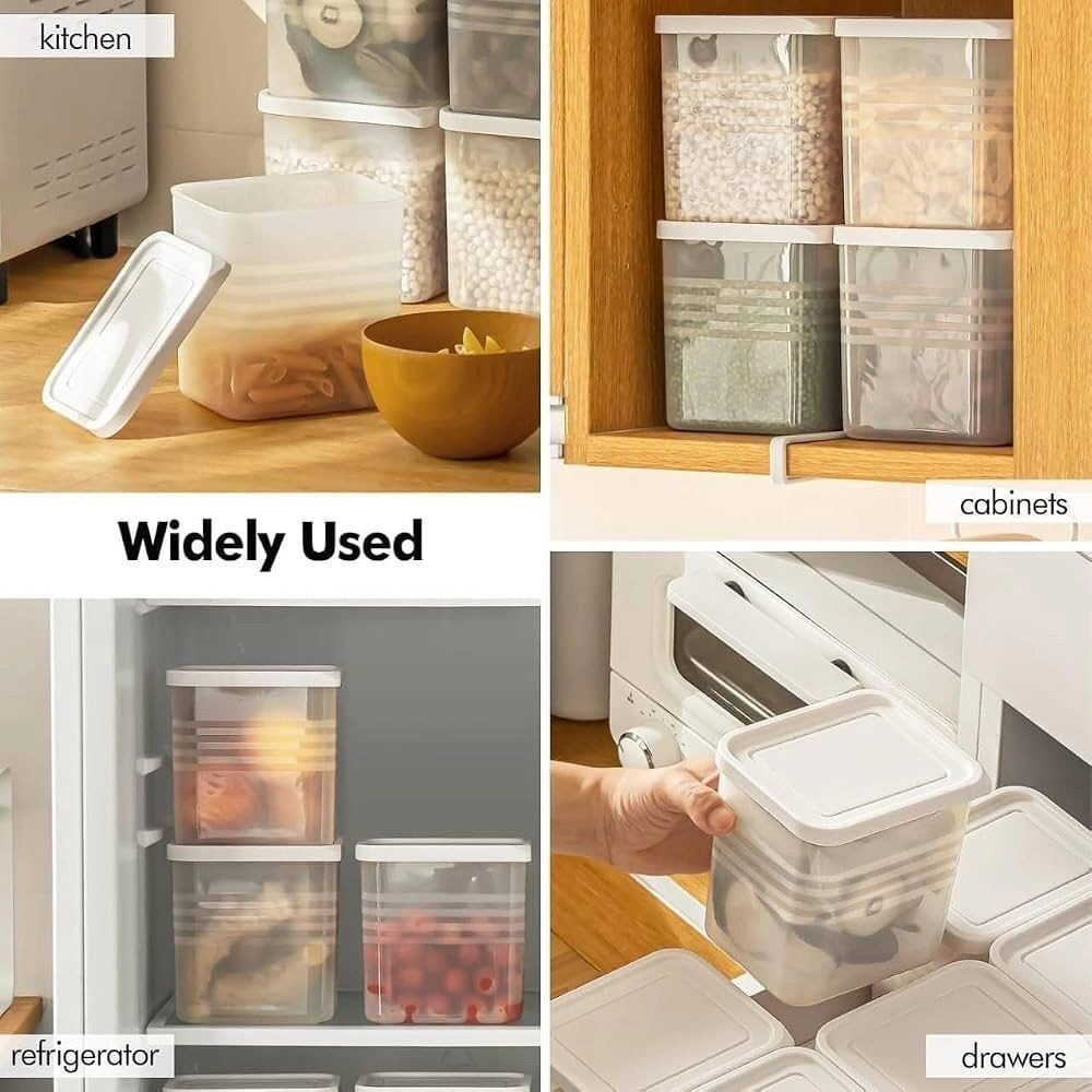 Fridge Storage Containers with Lid Pack of 6, 1200ml Food Storage Boxes, BPA Free Refrigerator Organizer, Freezer Safe Kitchen Storage Containers for Fruits, Vegetables, Snacks 7