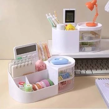 MakeUp Organizer Stand Desk Storage Dressing Table Organiser Cosmetic Organizer Box Skin Care Table Bathroom Organiser Storage Box Vanity with Transparent Drawer( 4