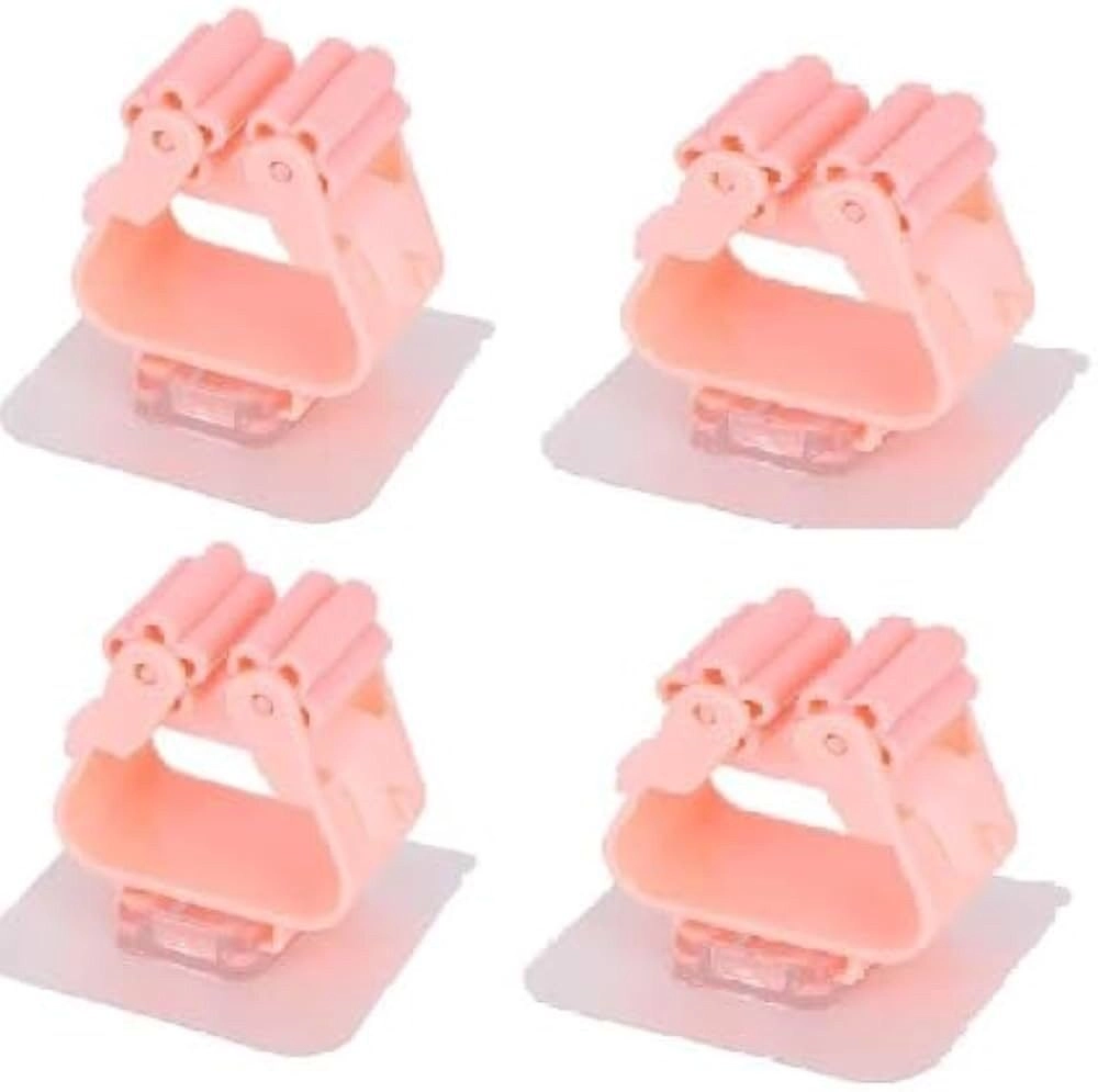 S cart Mop Holder Self Adhesive Hooks, Wall Mount Plastic Waterproof Broom Holder For Bathroom & Kitchen, Multipurpose Multicolour