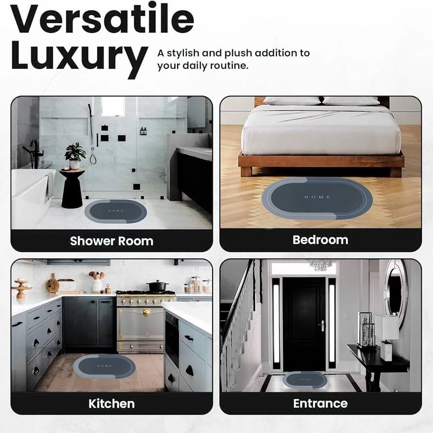Anti-Slip Bathroom Floor Mat for Home Quick Dry Water Absorbent Bath Mat Soft Non-Skid Washable Bathroom Rug for Shower Wash Basin & Toilet Area 4