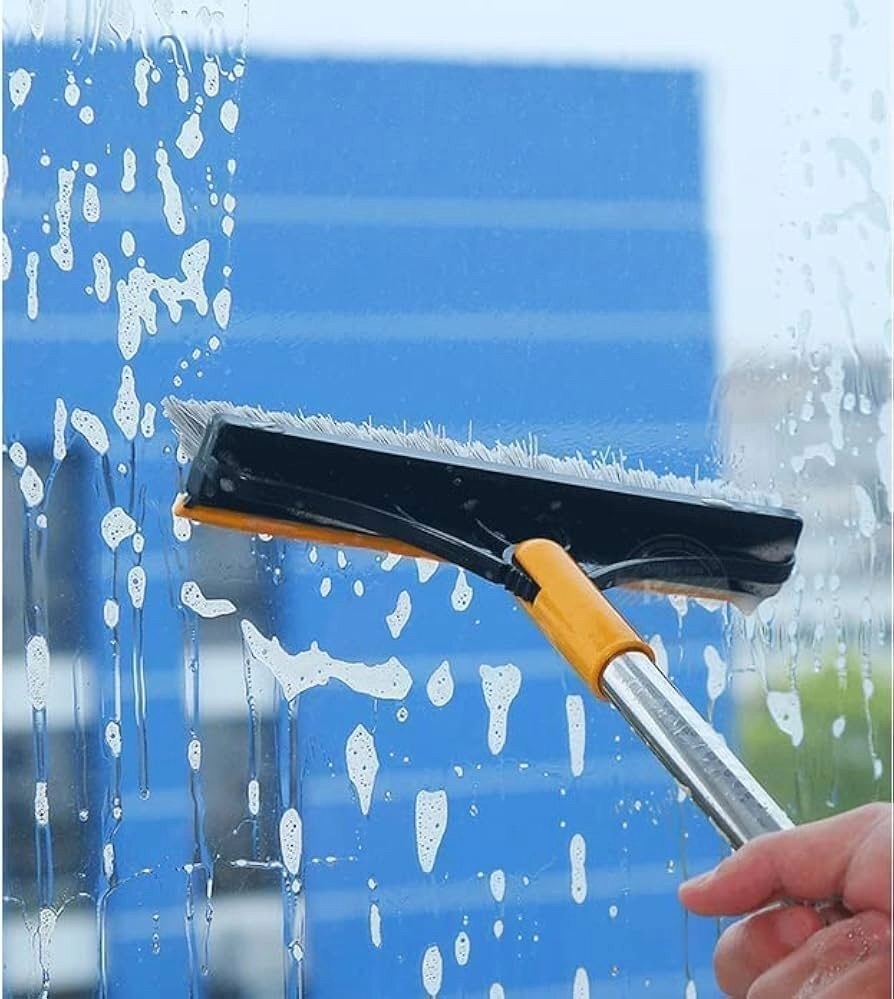 Bathroom Cleaning Brush with Wiper 2 in 1 Tiles Cleaning Brush Floor Scrub Bathroom Brush with Long Handle 120° Rotate Bathroom - Home Kitchen Bathroom Cleaning Brush (2IN1 Brush) 7
