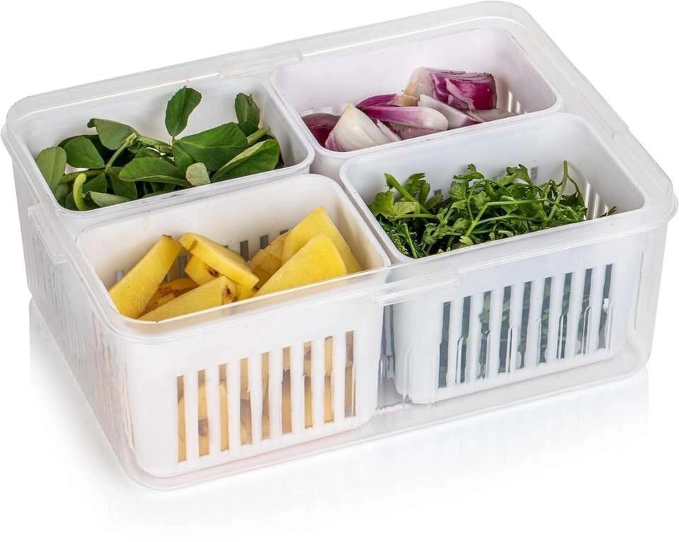 4 grid Fridge Storage Box