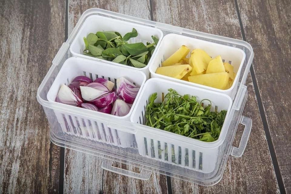 4 grid Fridge Storage Box