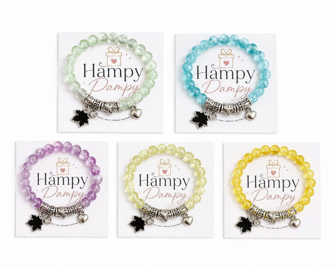 Crystal charm bracelet ( 1 each )