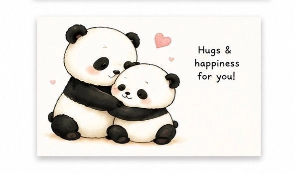 Hugs and happiness for you card