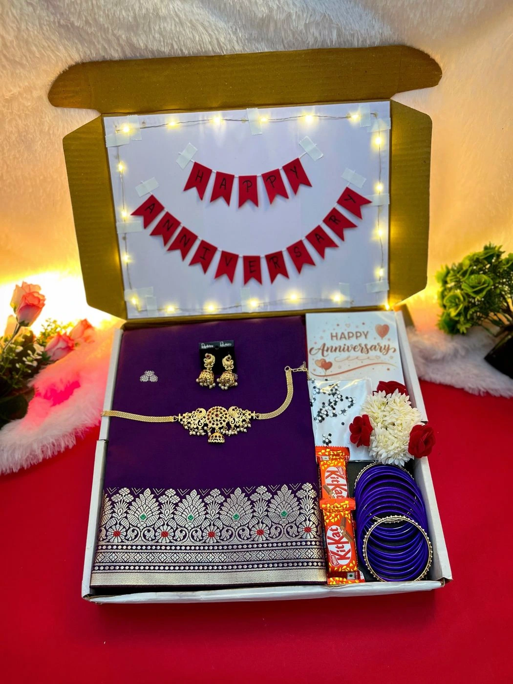 Saree combo with lightning box