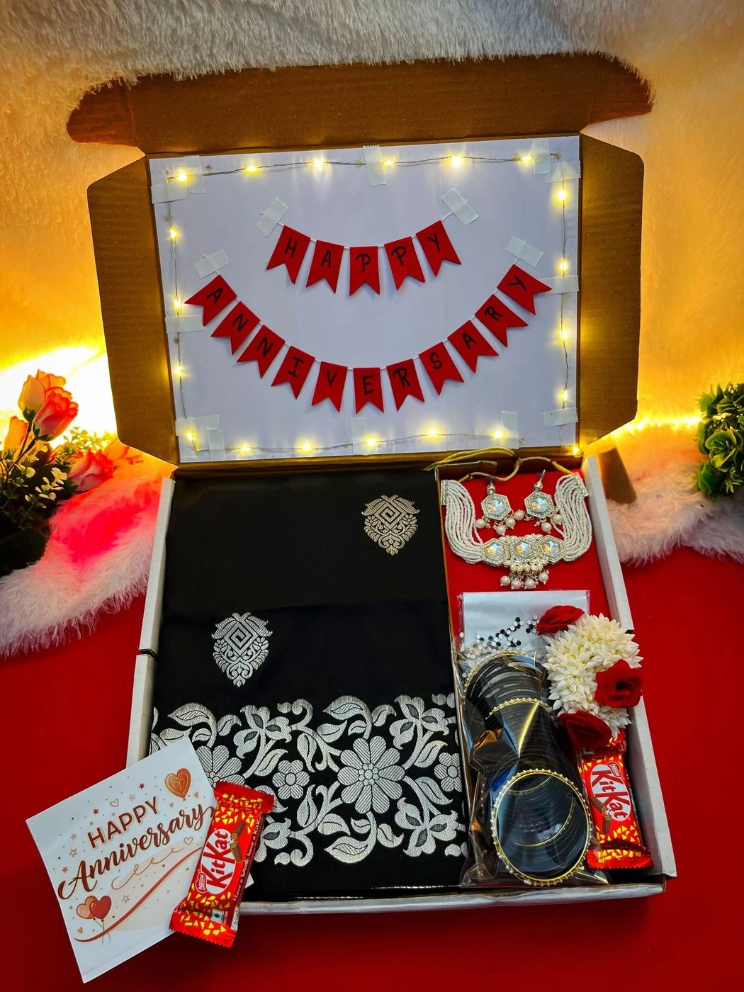 Saree combo with lightning box