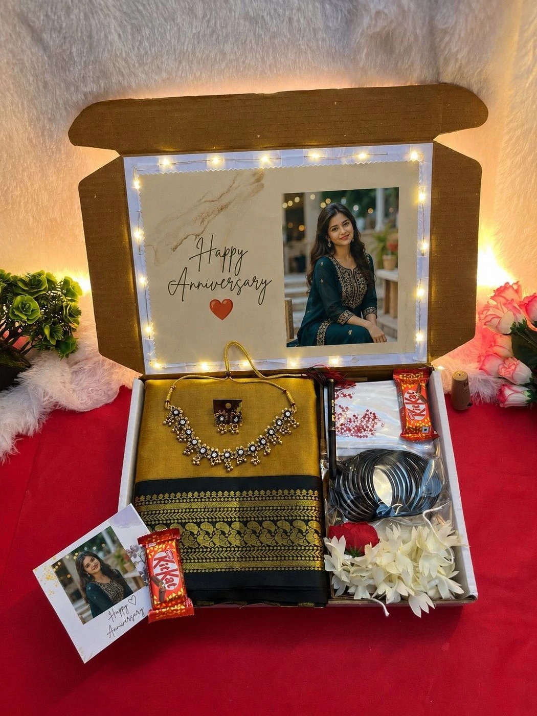 Saree combo with lightning box