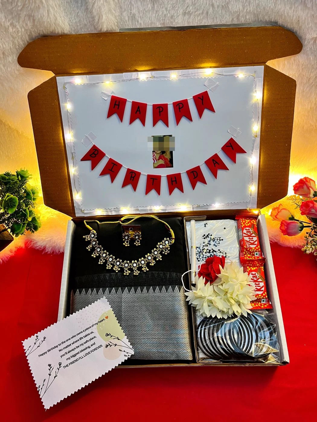 Saree combo with lightning box