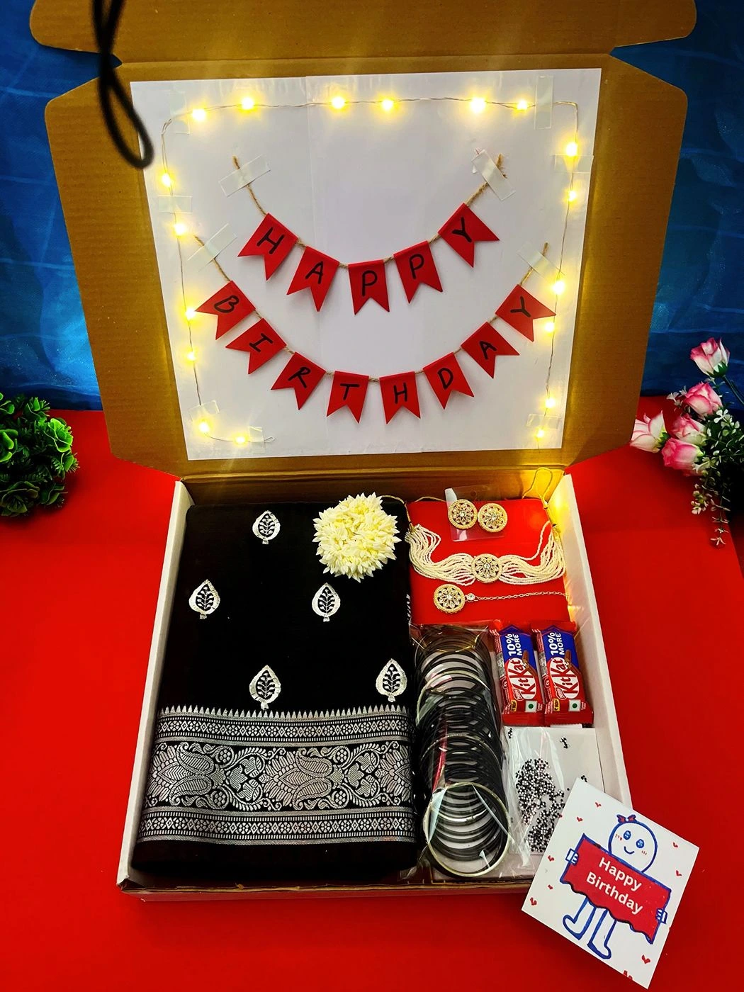 Saree combo with lightning box