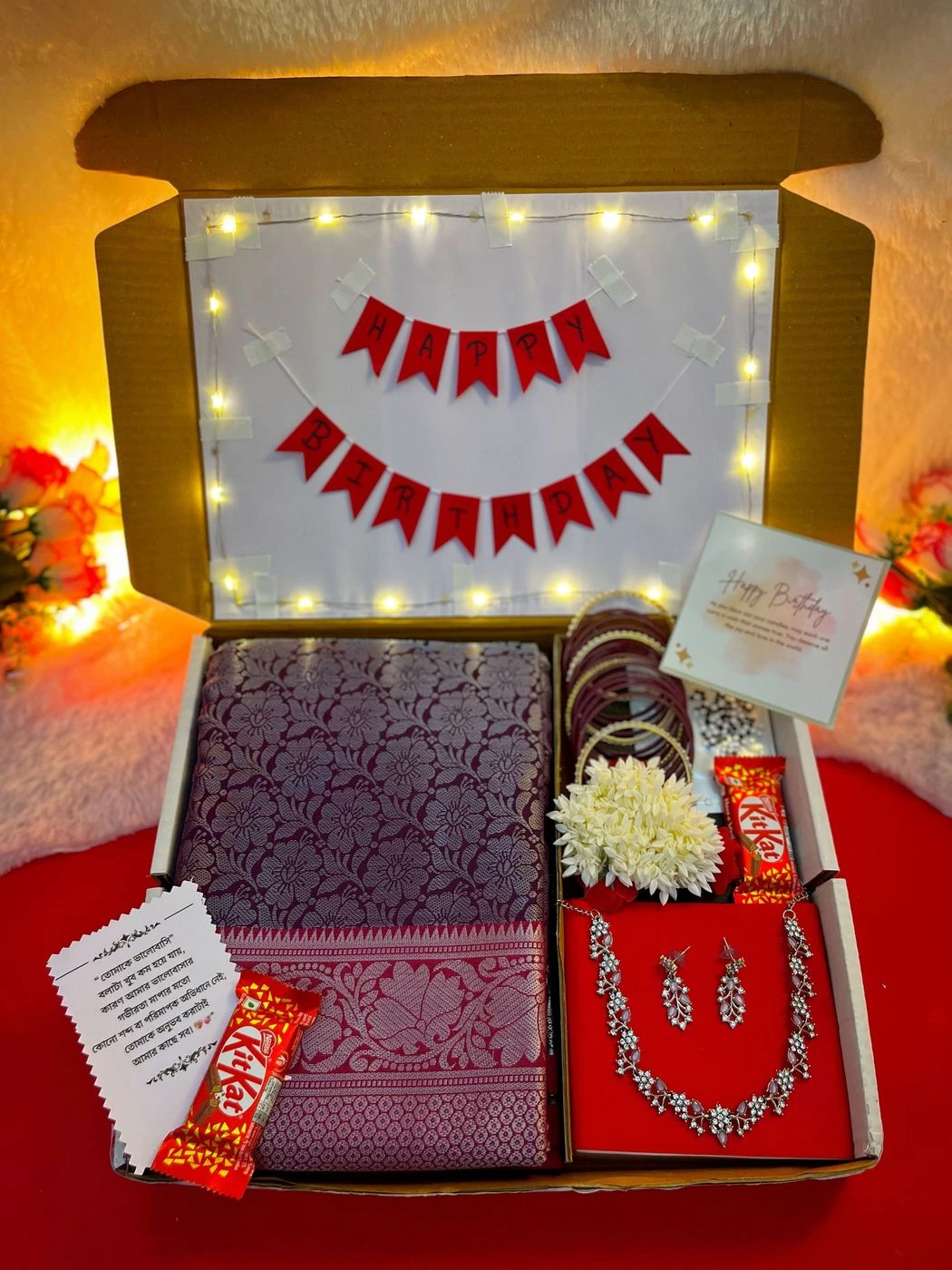 Saree combo with lightning box