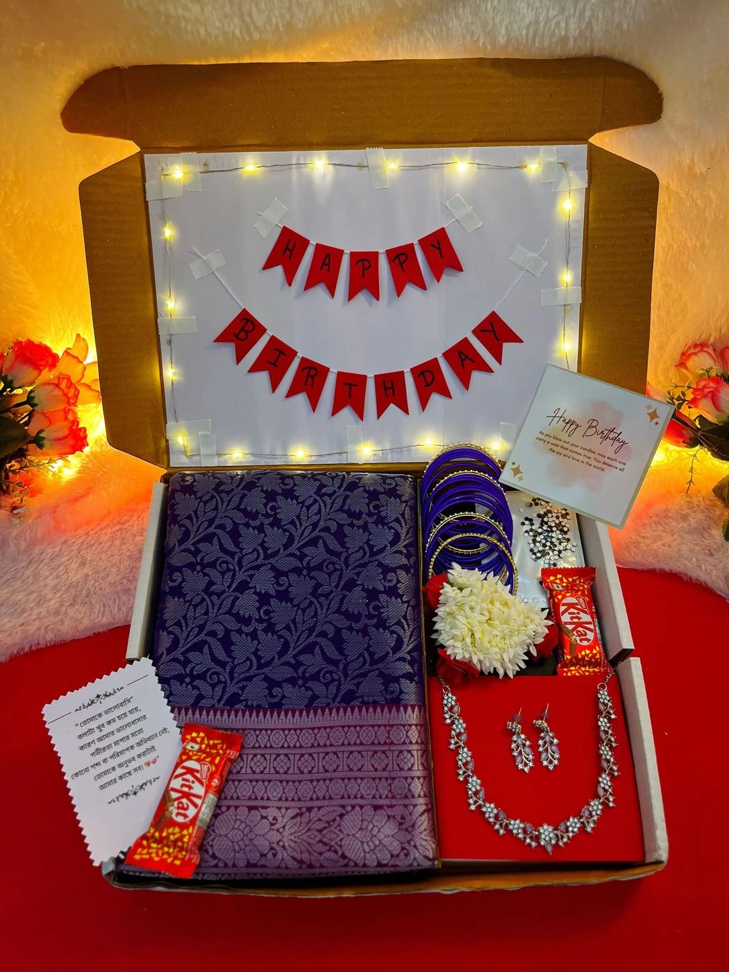 Saree combo with lightning box