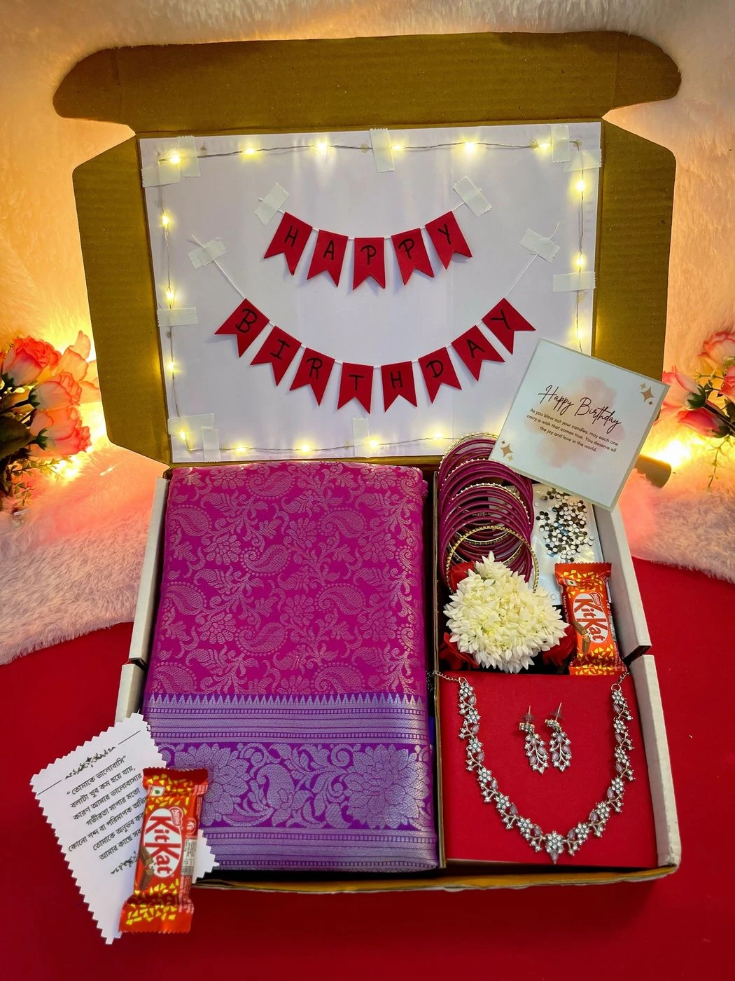 Saree combo with lightning box
