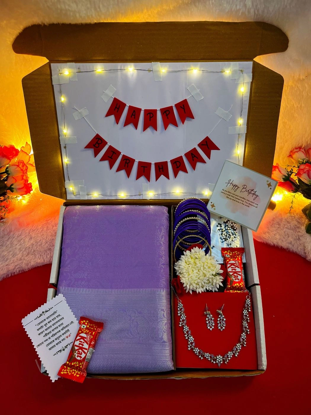 Saree combo with lightning box