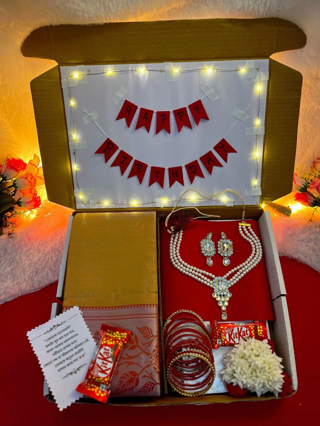 Saree combo with lightning box