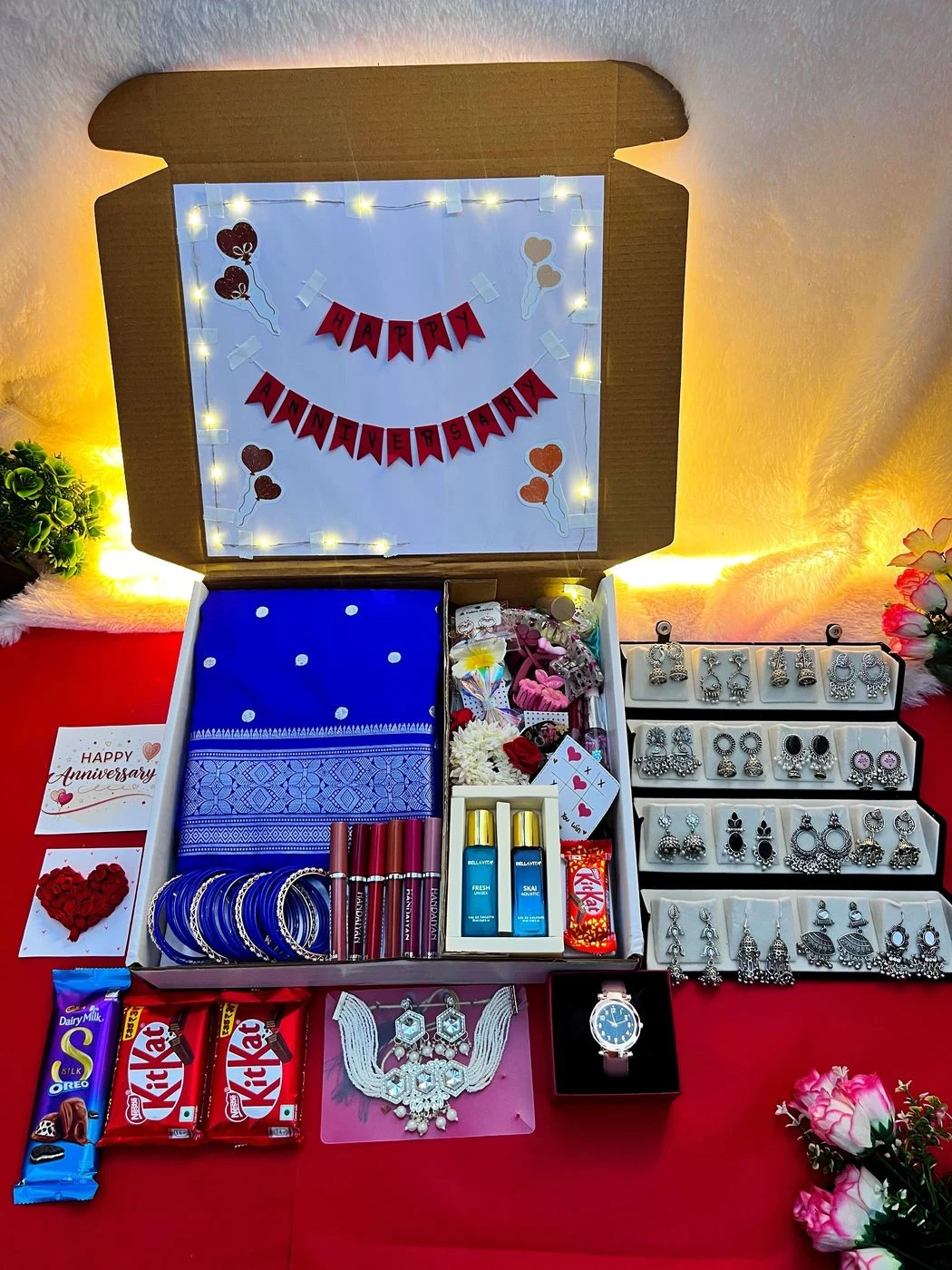 Exclusive lighting saree combo
