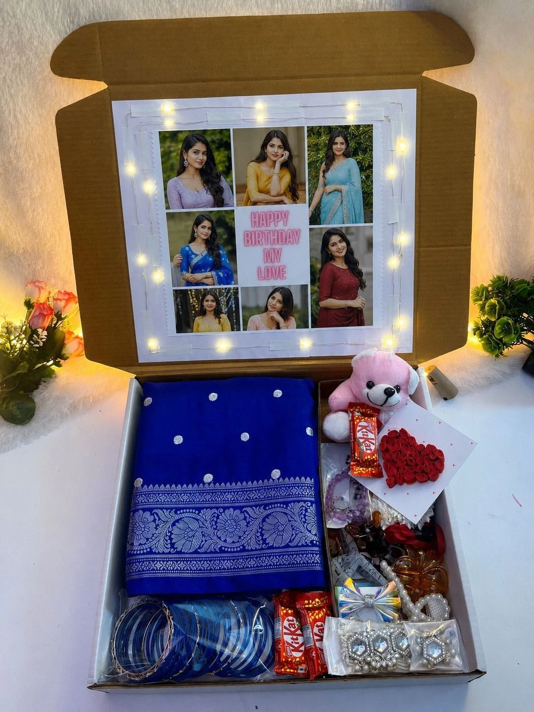 Exclusive lighting saree combo