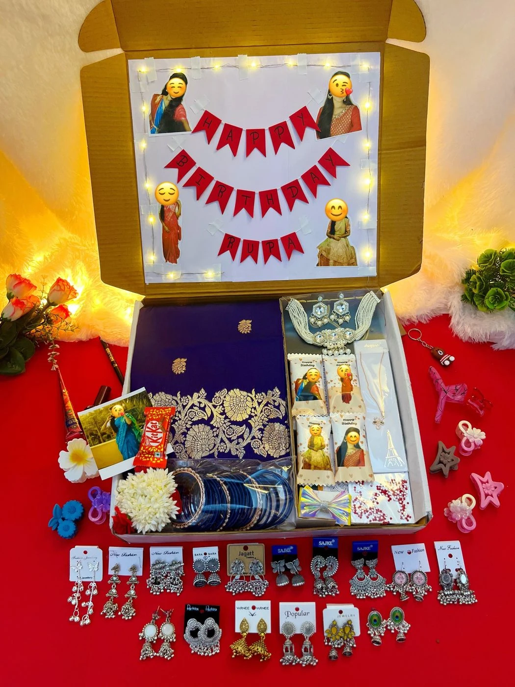 Exclusive lighting saree combo