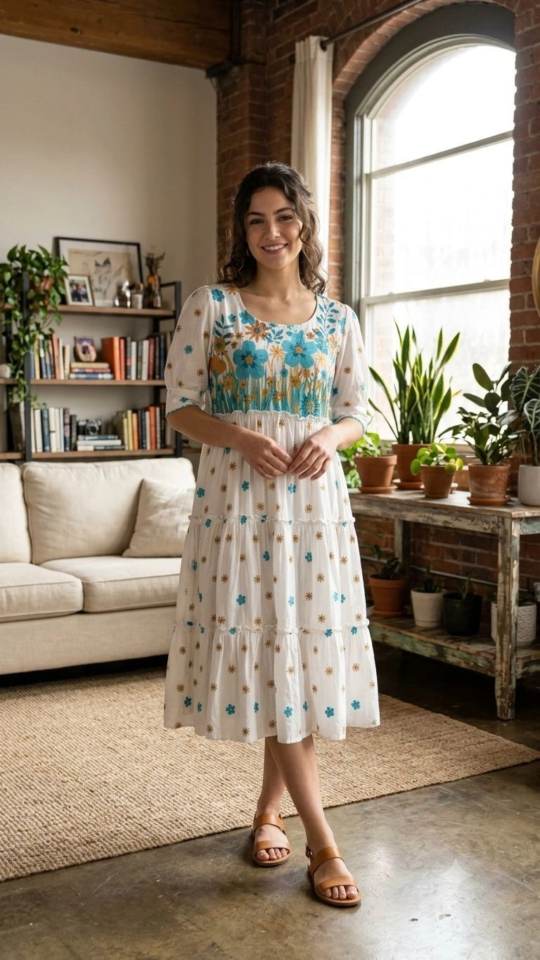 women full Length Cotton Dress