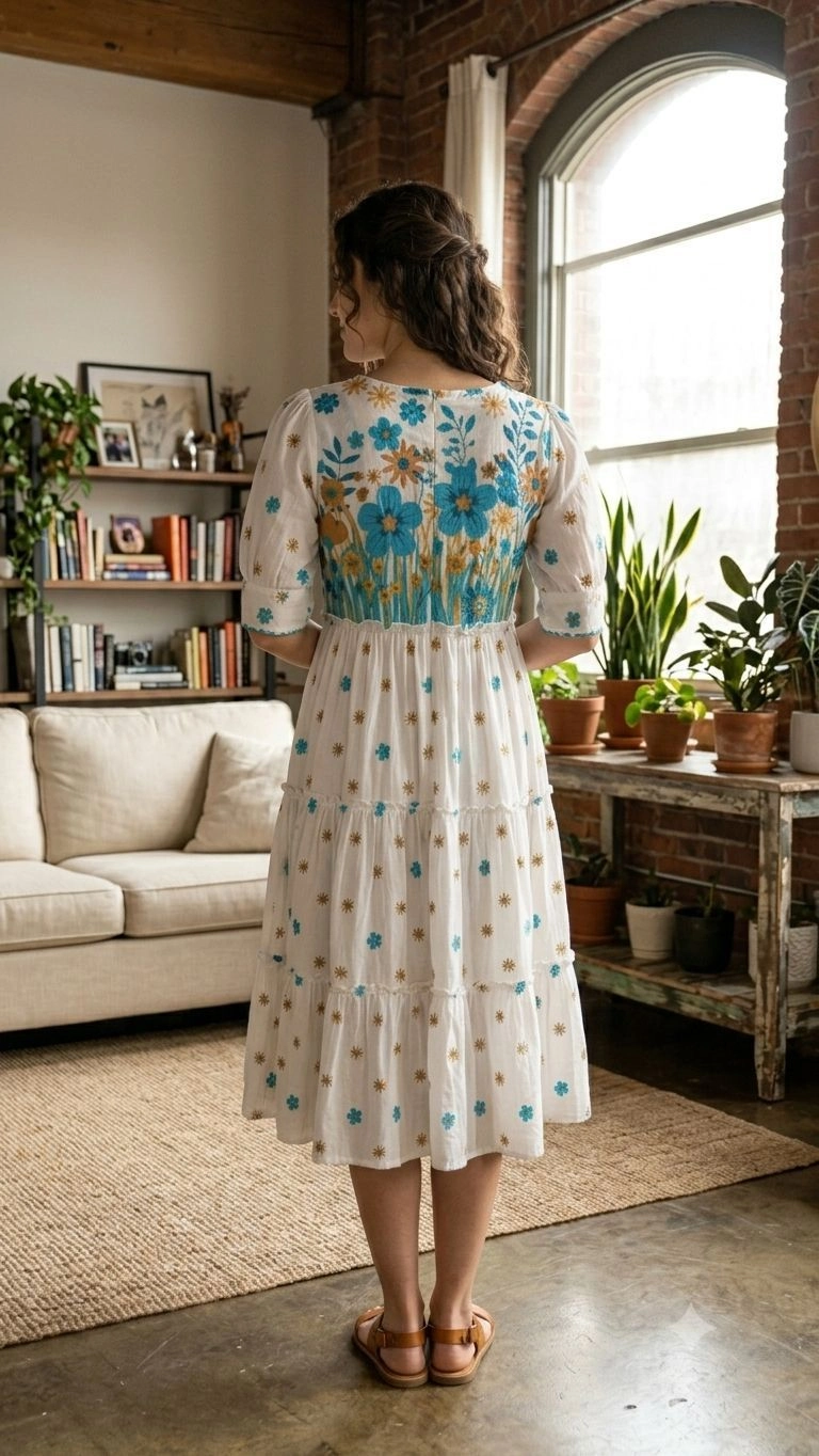 women full Length Cotton Dress 3