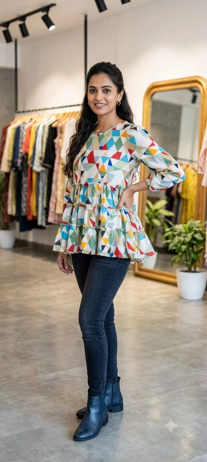 Aqil Causal full Sleeve Printed women Top