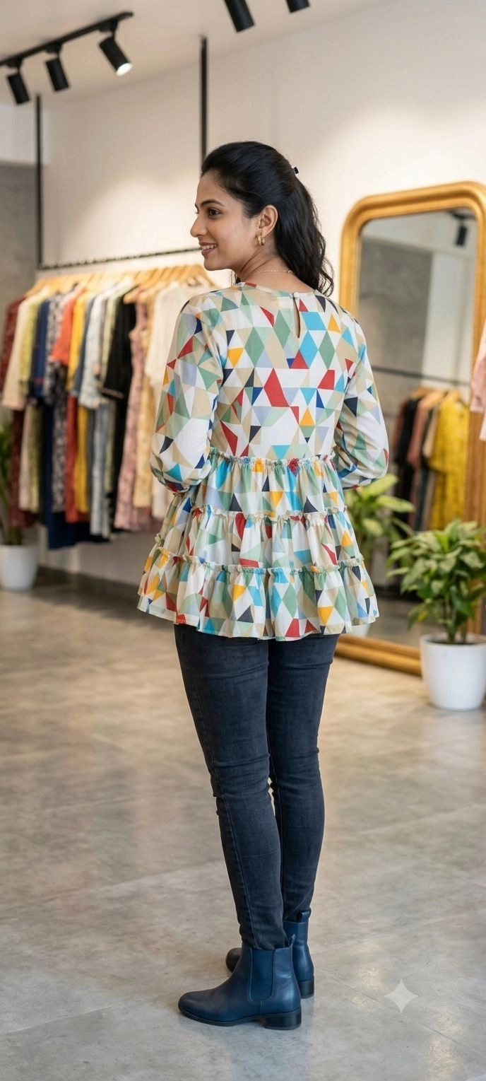 Aqil Causal full Sleeve Printed women Top