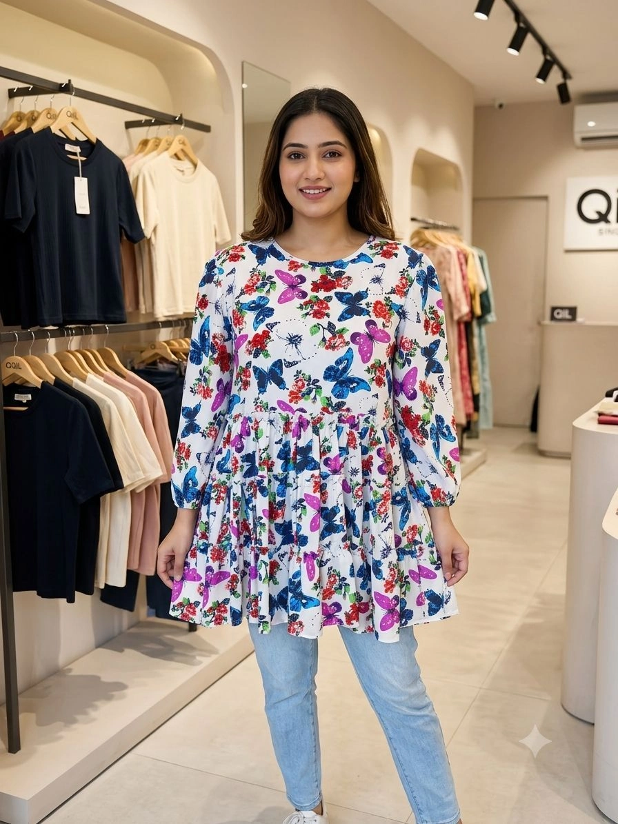 Aqil casual Regular printed women Top 1