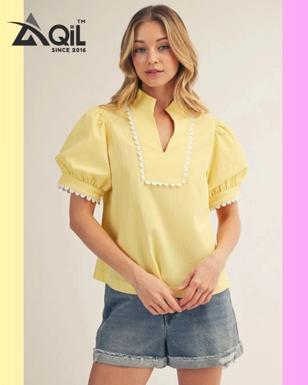 Aqil Cotton Casual Regular lace Top 1