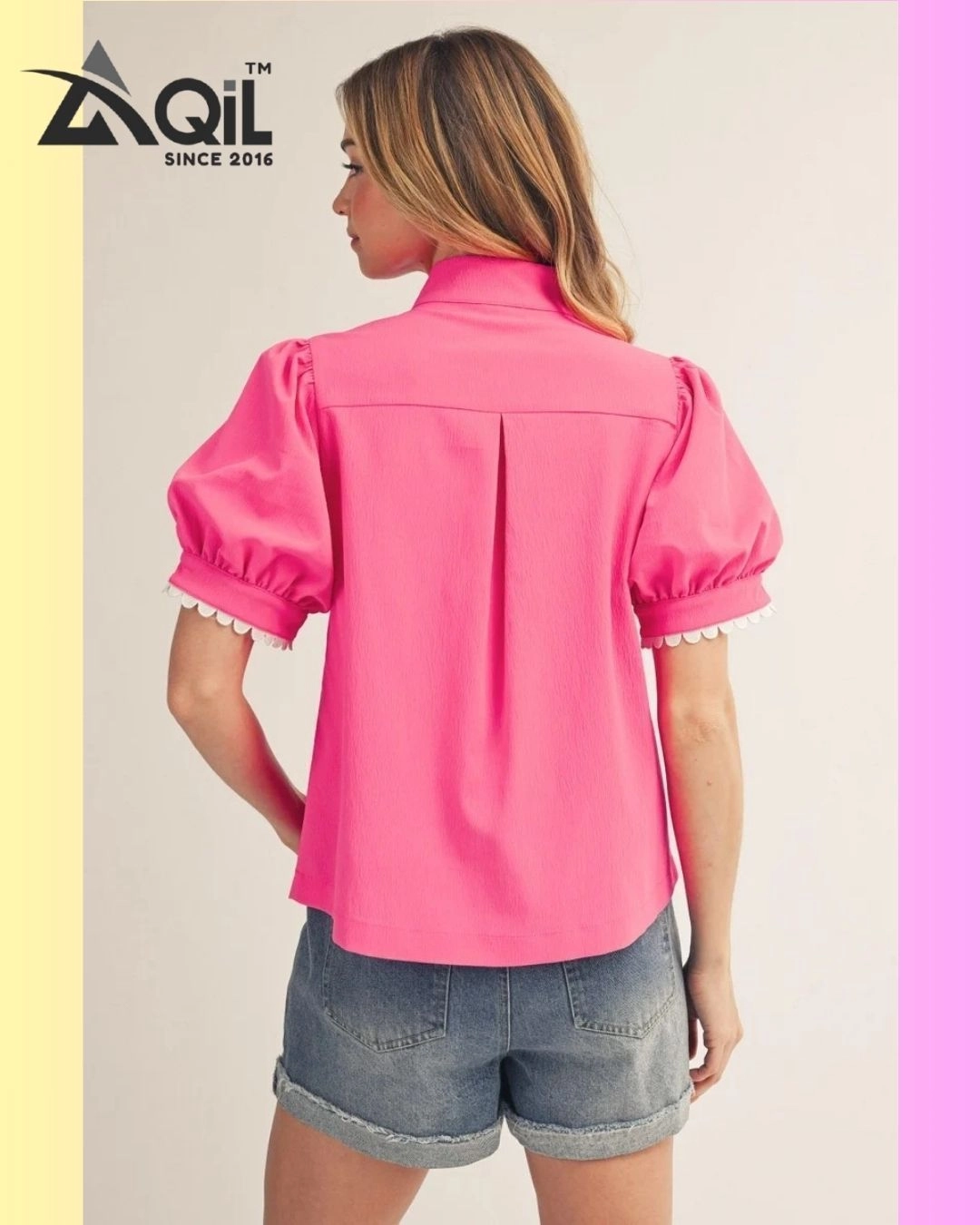 Aqil Cotton Casual pink Top 3