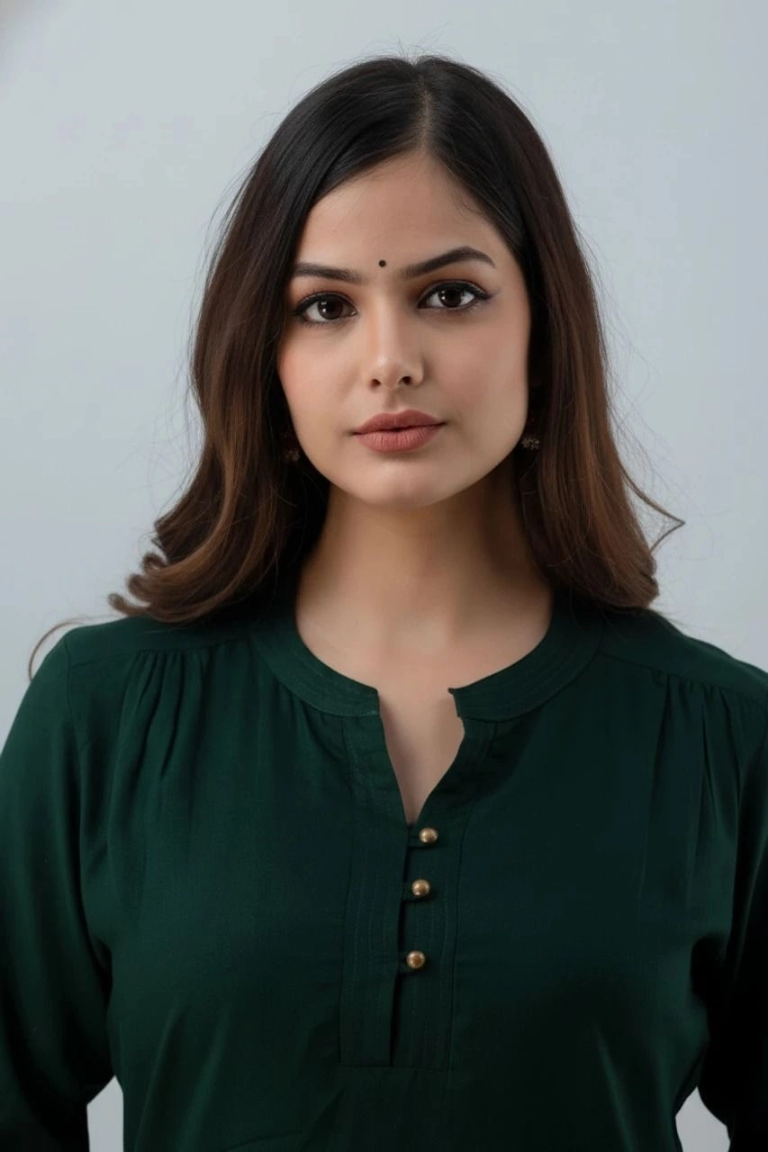 Aqil Casual Regular Viscose Rayon Green Top 4