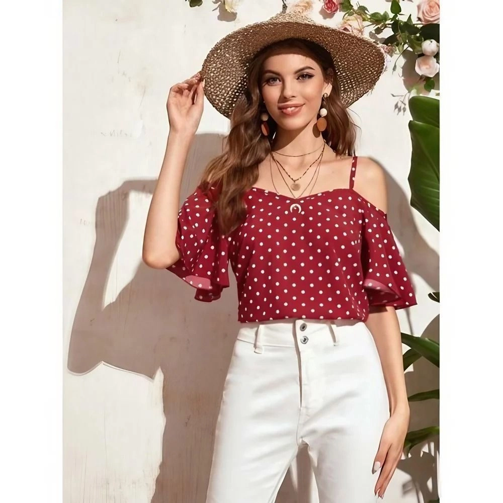 Aqil Polka Dots Women Tonic Top 1