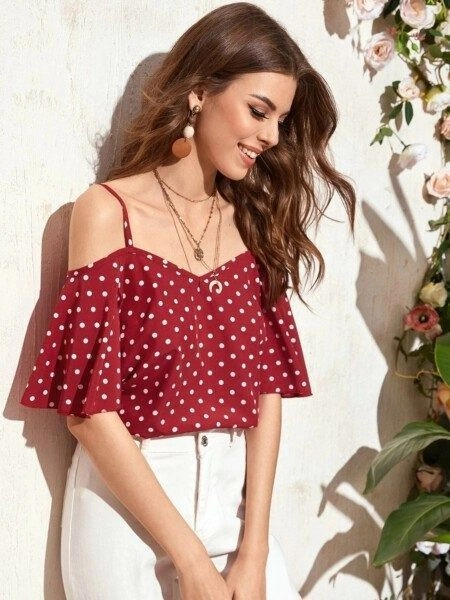 Aqil Polka Dots Women Tonic Top 3
