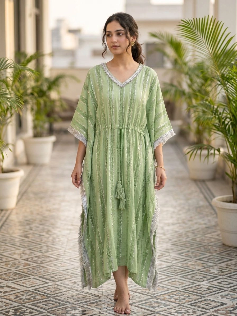 Aqil Stylish women's cotton Kaftan Dress 2