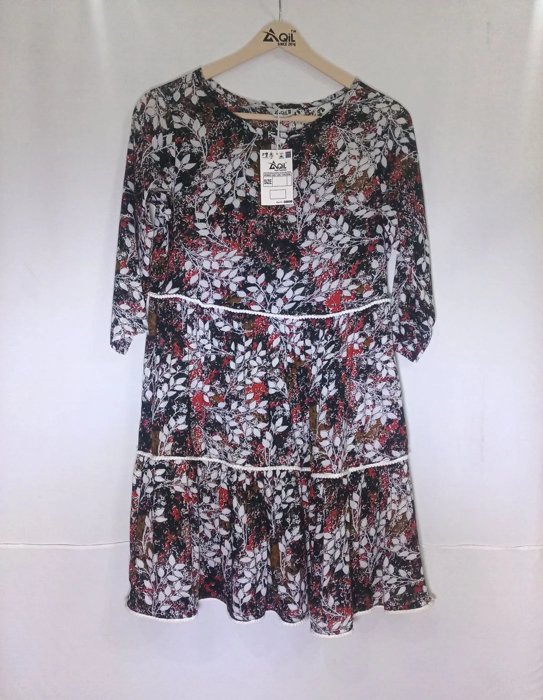 Aqil Elegant Floral Tiered Dress 1