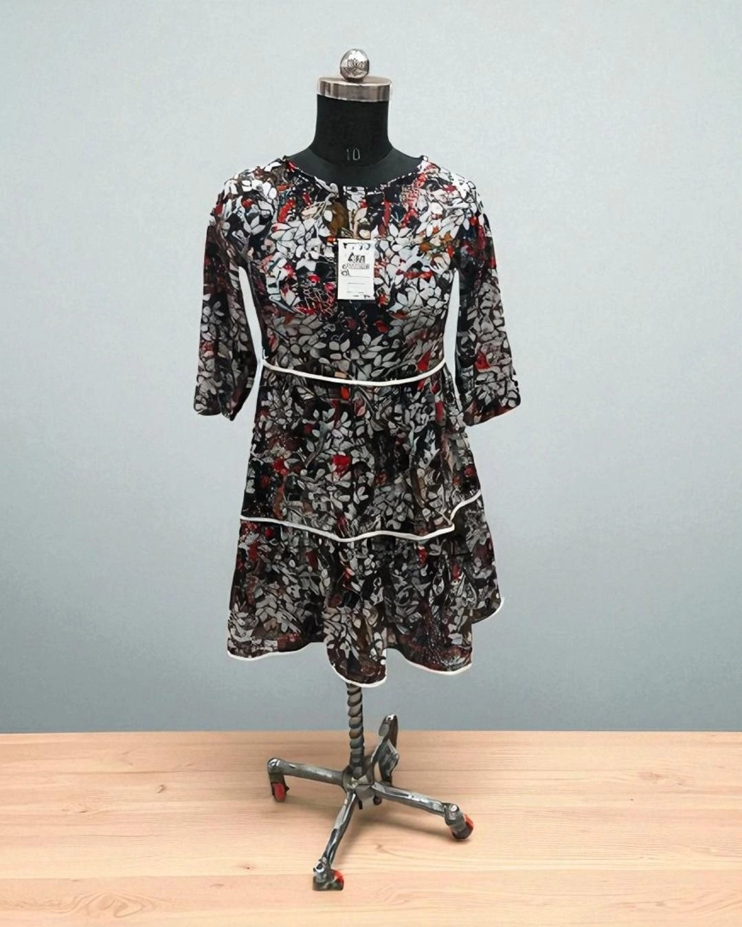 Aqil Elegant Floral Tiered Dress 4