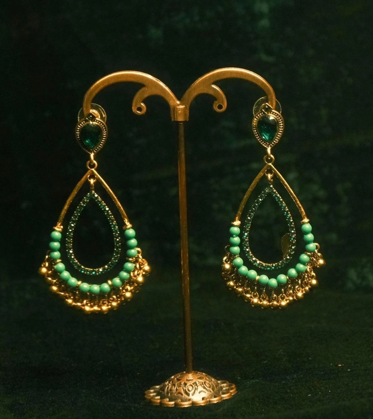 Green Teardrop Earring