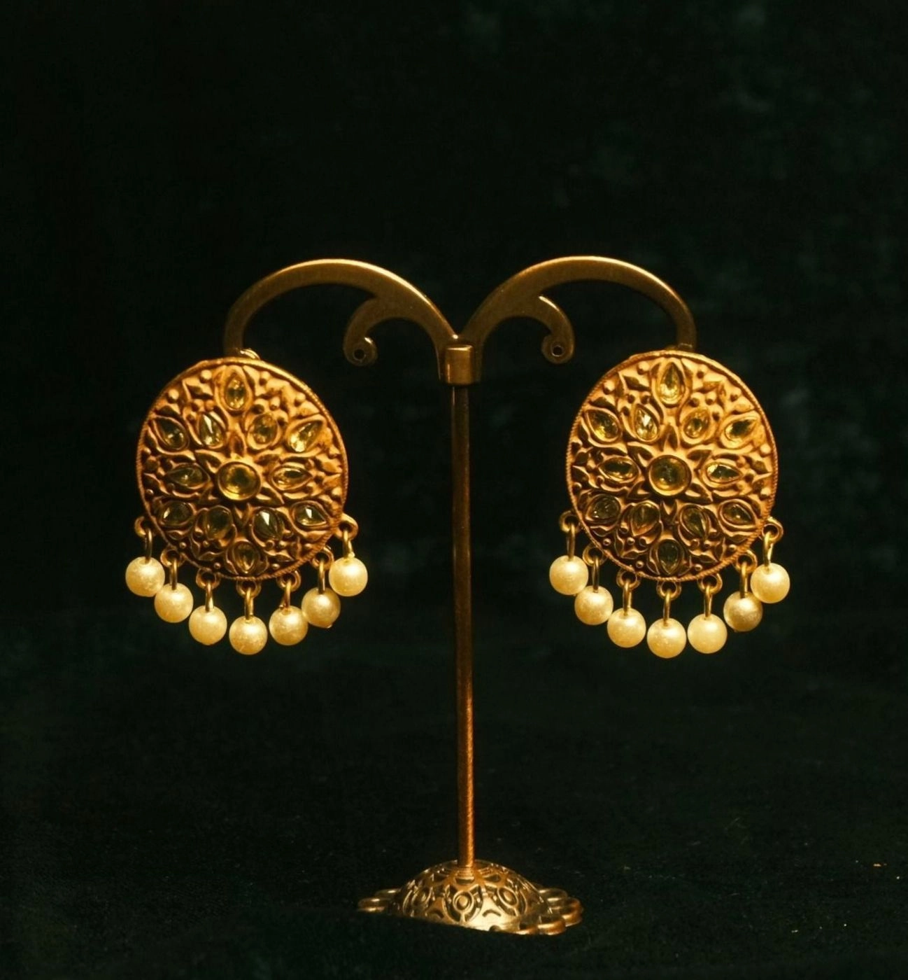 Golden Medallion Earring