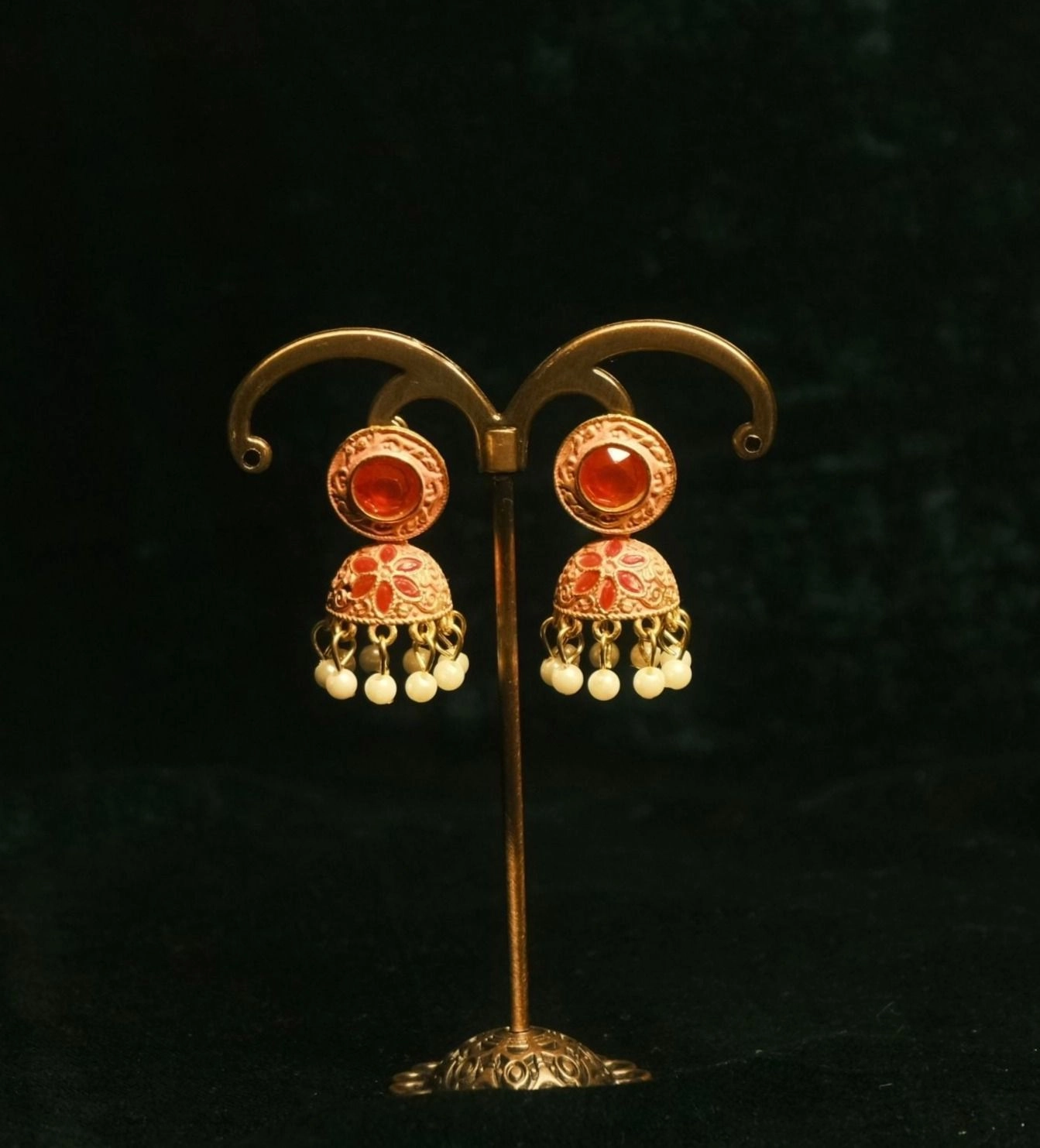 Pink Pearl Jhumka