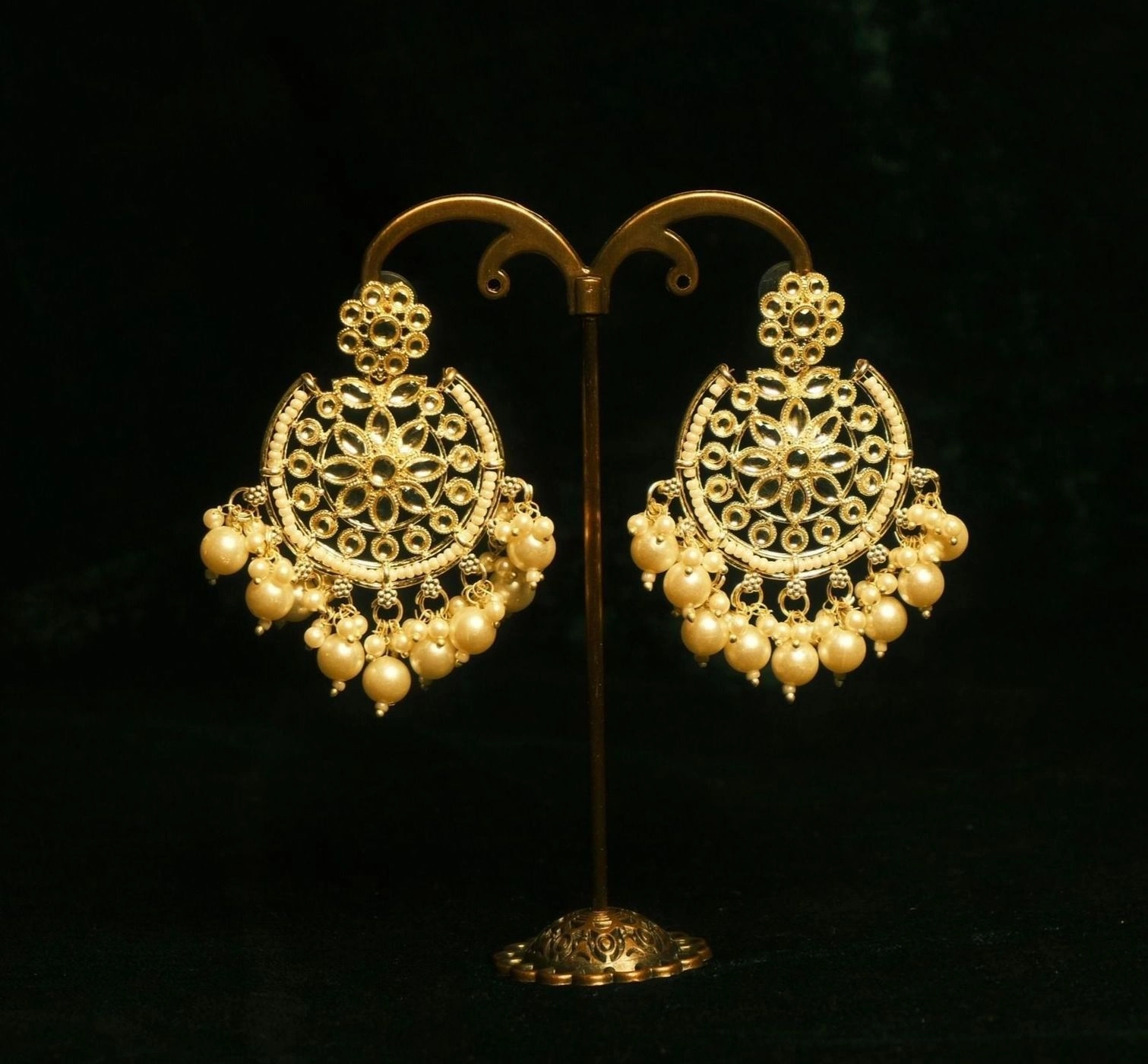 Pearl Bloom Chandbali