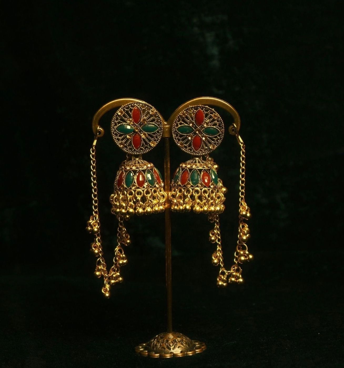Ruby Emerald Jhumka