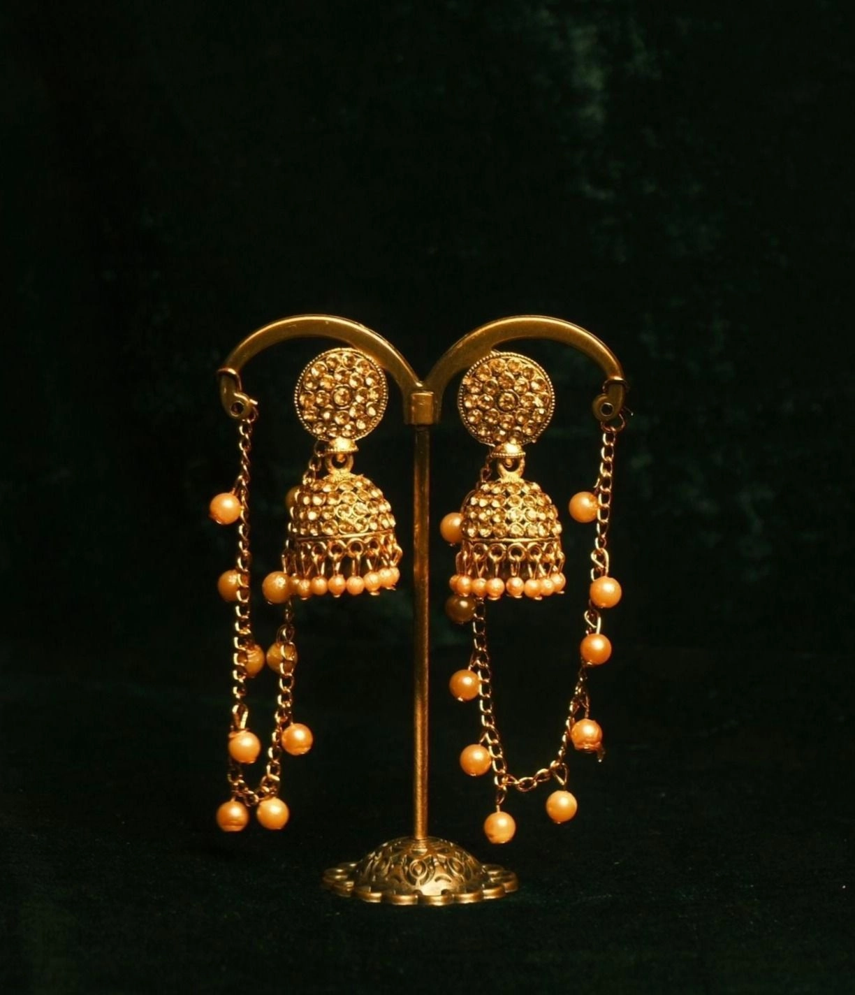 Amber Chained Jhumka