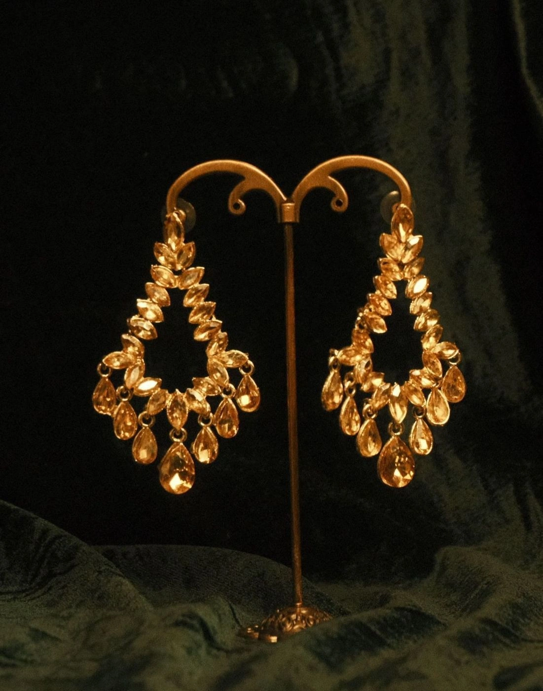 Crystal Leaf Earring 1